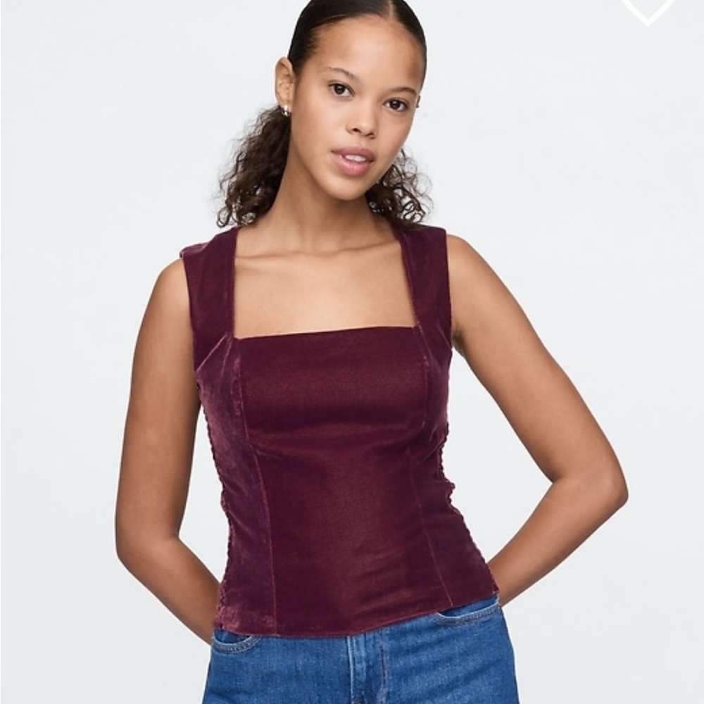 NWT Old Navy Recycled Velvet Square Neck Cropped Top